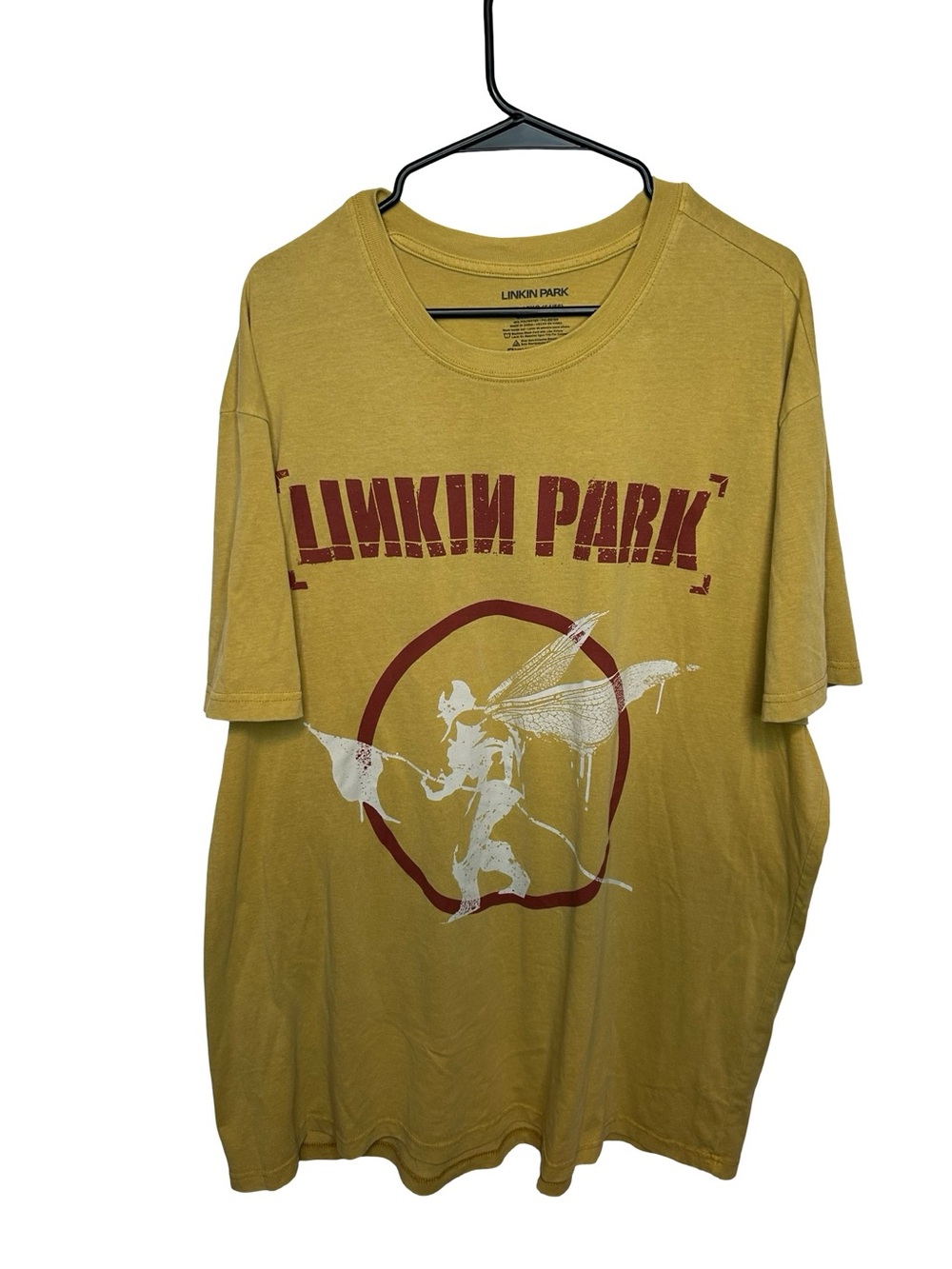 MAD Engine Linkin Park Graphic Tee - Mustard Yellow with Maroon Print